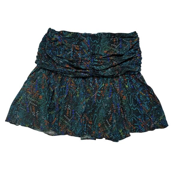 FREE PEOPLE Saturday Sun Mini Skirt in Who Is She Teal Print Size 6 #OB1227062 - Picture 5 of 9